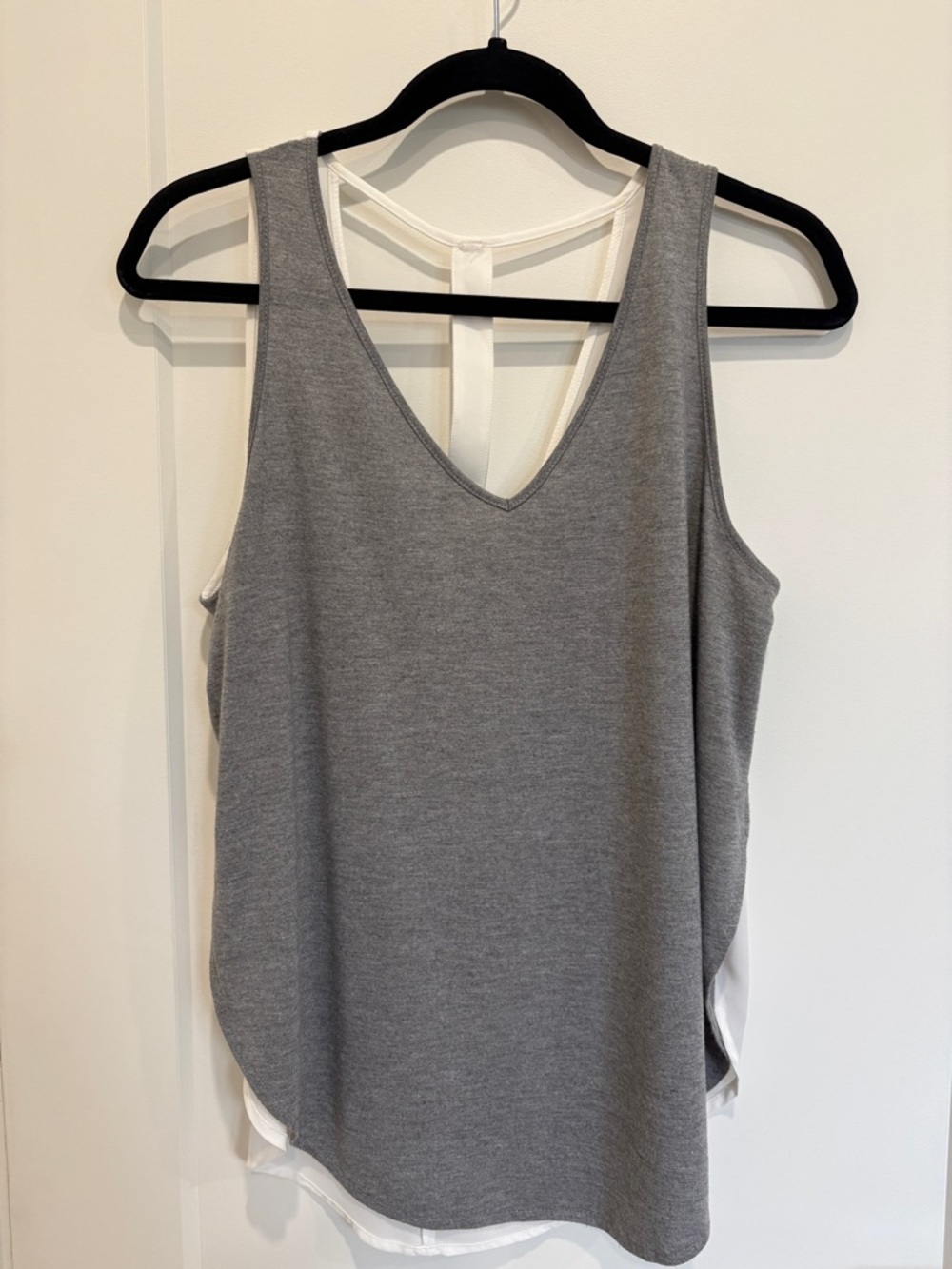 Gray V-Neck Tank Top